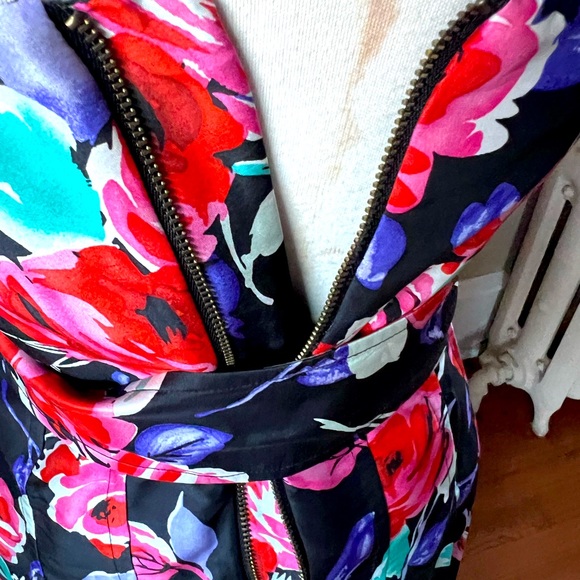 Express 90’s pleated, strapless dress matching belt, Halloween (cyndi lauper?!) - Picture 2 of 7